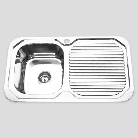 Sink, Drop-in / Top-mount, Single bowl - 780 x 480 x 170mm, Left hand bowl