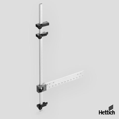 Hettich Accura drilling jig set for runners, includes 1000mm rail & 3 stops
