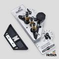 Hettich DrillJig Hinge Drilling Jig – Complete Set | 20165 For precision installation of hinges on one off or custom made items or for retrofitting furniture doors at the customer Precision, clean, angled hole drillings Carbide tipped drill bits No "runni