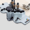 Hettich DrillJig Hinge Drilling Jig – Complete Set | 20165 For precision installation of hinges on one off or custom made items or for retrofitting furniture doors at the customer Precision, clean, angled hole drillings Carbide tipped drill bits No "runni