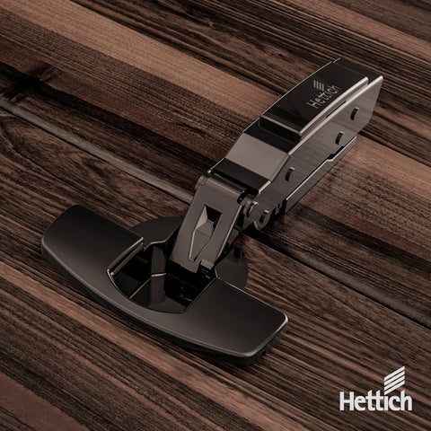 Hettich Sensys Hinge – Obsidian Black, 110° Opening, Full Overlay