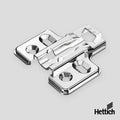 Hettich Veosys Stainless Steel Mounting Plate (No screws included – suits Veosys hinge series) For 4 mm ø x 16 mm countersunk screws Quality classification under EN 15570, Level 2 Corrosion proof, 120h NSS (neutral salt spray test) to DIN EN 1670 Hole spa