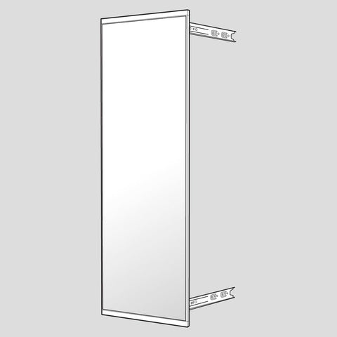Pull-out & swivel mirror - 345 x 1080 x 45mm, Black frame