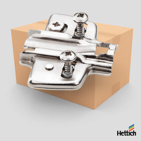 Hettich Sensys Mounting Plate – Cam Adjustable with Split Dowels