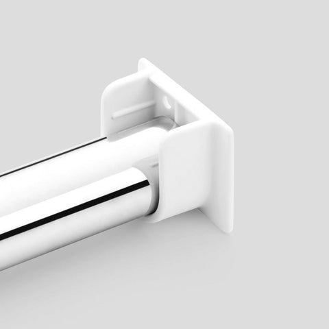 Round end support - Drop-in, Plastic, White