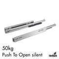 Hettich Atira Runner – Quadro V6+ Push-to-Open Silent, 50kg Load Capacity The Hettich Quadro V6+ Push-to-Open Silent Runner is a high-performance concealed drawer slide built for handleless cabinetry with heavier loads. Engineered for use with the Hettich