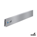 Hettich Atira Drawer Side Profile, Silver The Hettich Atira Drawer Side Profile in Silver is a key component of the Atira drawer system, known for its clean lines, stability, and modern aesthetic. These metal side panels are used to construct or repair dr