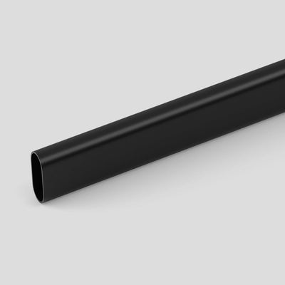 Oval rod / hanging rail, Steel, Black - 3,000mm
