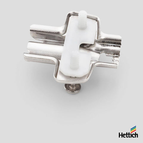 Hettich Sensys Mounting Plate – Split Dowels (Cam-Adjustable)