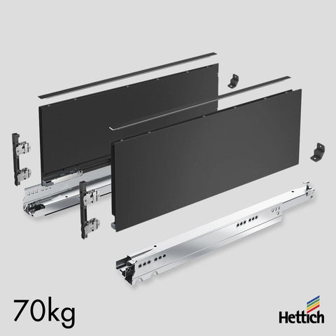 Hettich AvanTech YOU Drawer, Actro Silent 70kg, Anthracite