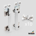 Hettich WingLine 230 – Folding Door System Set Set contains all the parts required for 1 folding sliding door with 2 wings, left Set comprises: 1 running components 5 folding door hinges for pressing in 1 Silent System element on the shelf 1 Silent System