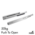 Hettich Atira Runner – Quadro V6+ Push-to-Open, 50kg Load Capacity The Hettich Quadro V6+ Push-to-Open Runner is a robust concealed drawer runner designed for handleless cabinetry with heavier loads. Built to support up to 50kg dynamic load, this runner p