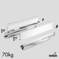 Hettich AvanTech YOU Drawer, Actro Silent 70kg, White The Hettich AvanTech YOU Drawer Set in White with Actro Silent 70kg runners is a high-performance solution designed for heavy-duty, premium cabinetry. With a sleek white finish and German-engineered pr