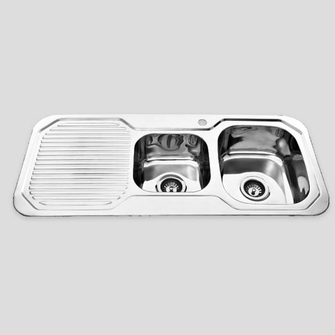 Sink, Drop-in / Top-mount, 1 & 3/4 Bowl - 1080 x 480 x 170mm, Right hand bowl
