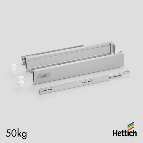 Hettich Atira Drawer, 50kg, Silent, Silver