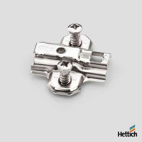 Hettich Intermat Mounting Plate – D = 0mm, Euro Screws | 1071625