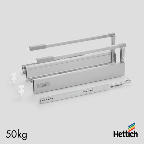 Hettich Atira Drawer, 50kg, Silent, Silver