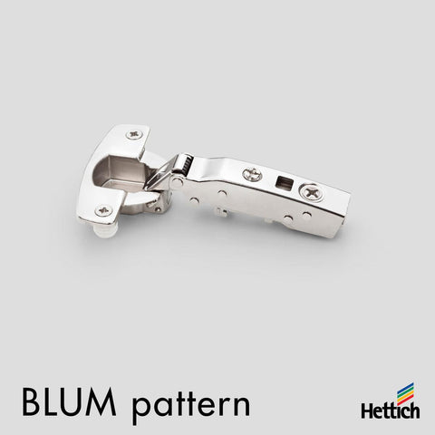 Hettich Sensys Hnge, 110° opening, Full Overlay, BLUM Pattern