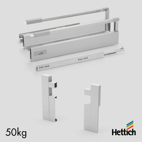 Hettich Atira Internal Drawer Set – Silent Close, 50kg Load Capacity, Silver