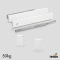 Hettich Atira iInternal Drawer Set, 50kg, Silent, White The Hettich Atira Internal Drawer Set in White offers a reliable, stylish solution for hidden storage within cabinets. Designed with premium Atira drawer sides and Quadro runners featuring Silent Sys