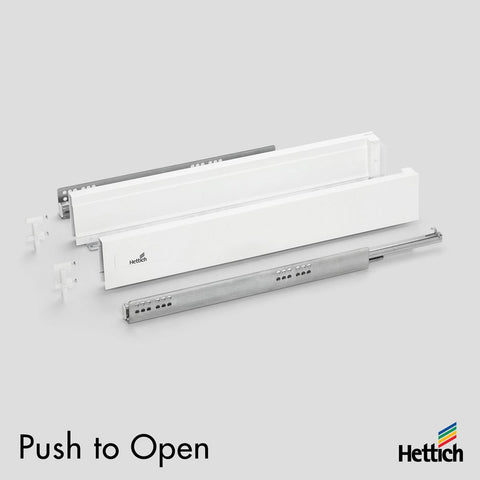 Hettich Atira Drawer – 30kg Push-to-Open – White