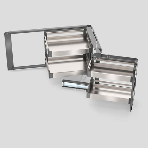 Tungsten Series, Magic Blind Corner, Brushed Stainless, Door Pull-Out - Right Swing