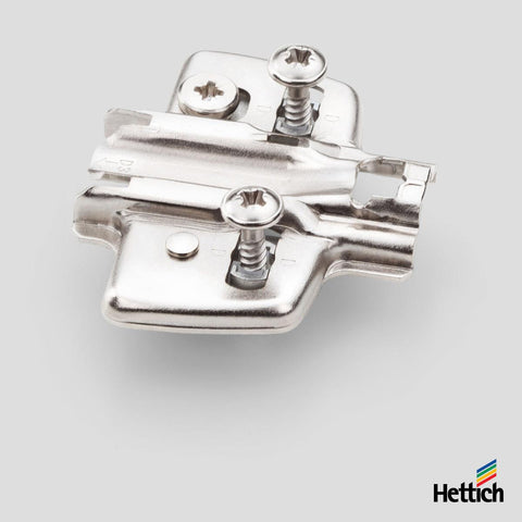 Hettich Sensys Mounting Plate – Cam Adjustable with Split Dowels