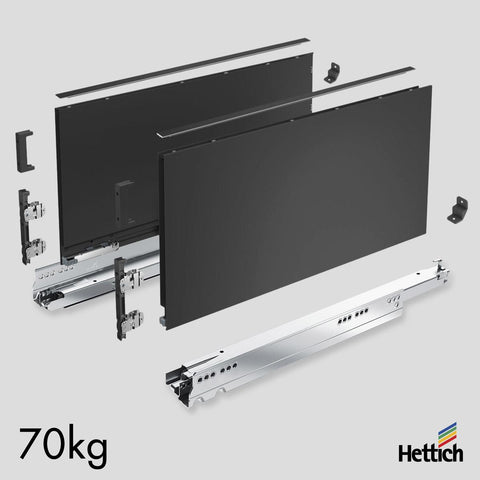 Hettich AvanTech YOU Drawer, Actro Silent 70kg, Anthracite