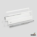 Hettich Atira Drawer – 30kg Silent – White The Hettich Atira 30kg Silent Drawer Set in White combines minimalist design with everyday functionality. Perfect for general cabinetry, this drawer system features soft-close Silent System runners and full-exten