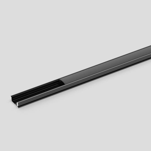 LED Strip Channel – Black Aluminium, Inset / Screw-On Mount