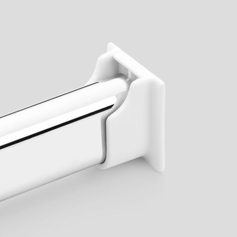 Oval end support - Drop-in, Plastic, White