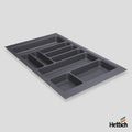 Hettich OrgaTray 440 Cutlery Insert – Plastic, Anthracite The Hettich OrgaTray 440 Cutlery Insert in Anthracite is a premium plastic organiser designed to fit seamlessly into standard drawer systems, including Hettich’s InnoTech and Atira ranges. With its