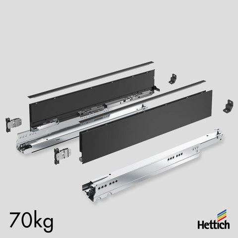 Hettich AvanTech YOU Drawer, Actro Silent 70kg, Anthracite