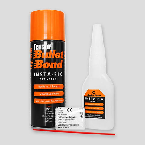 TensorGrip Bullet Bond INSTA-FIX, Mitre glue - 50g adhesive + 200mL activator aerosol