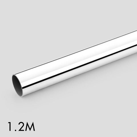 Round Hanging Rail – Steel, Polished Chrome, 1.2m