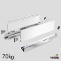Hettich AvanTech YOU Drawer, Actro Silent 70kg, White The Hettich AvanTech YOU Drawer Set in White with Actro Silent 70kg runners is a high-performance solution designed for heavy-duty, premium cabinetry. With a sleek white finish and German-engineered pr