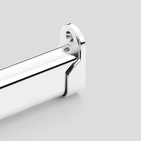 Oval end support - Drop-in, Zinc, Polished chrome