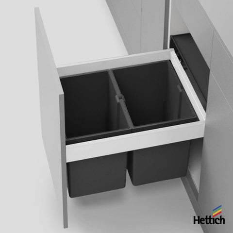 Hettich AvanTech YOU bin set, includes drawer in White