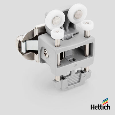 Hettich WingLine L – Top Wheel (12 kg / Single Hinge Leaf) Design optimised with improved rollers and flexible roller mounts for enhanced convenience and outstanding running performance With self closing feature For applications without comfort unit Advic