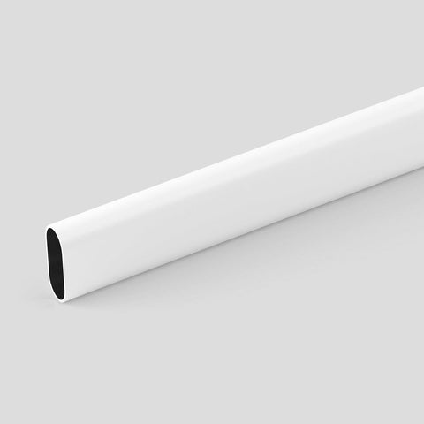Oval Rod Hanging Rail –White Finish 1m