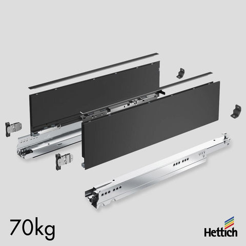 Hettich AvanTech YOU Drawer, Actro Silent 70kg, Anthracite