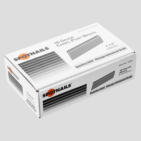 Spotnails Chisel Point Brads – 16 Gauge, Box of 5,000