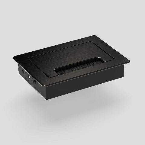 Luna Cable Entry – Aluminium, Soft-Close, Brushed Black Finish