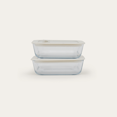 Glass Food Containers | Square 2pk