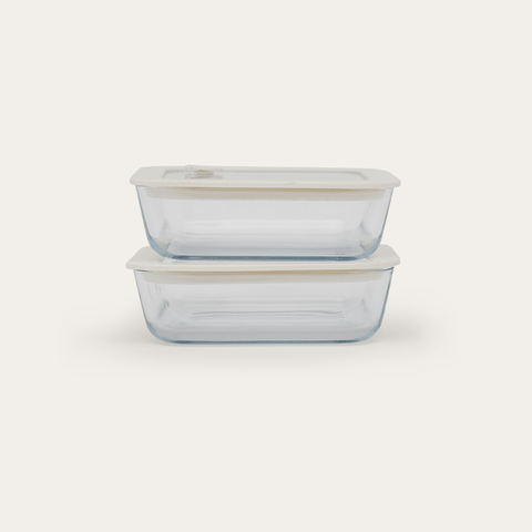 Glass Food Containers | Square 2pk