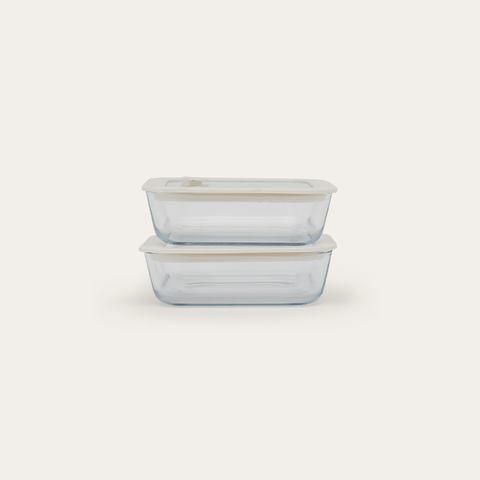 Glass Food Containers | Square 2pk