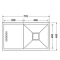 Häfele Squareline sink in brushed stainless steel