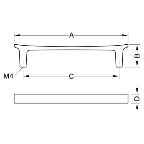 Häfele furniture handles dimensions