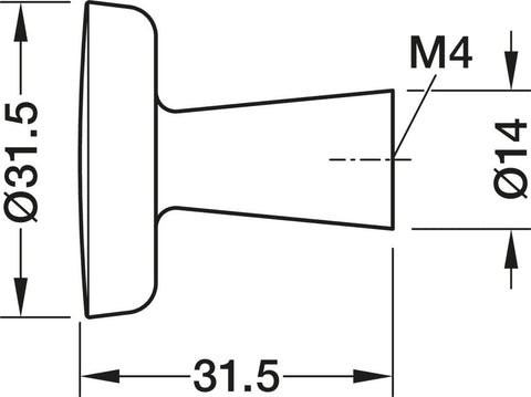 Häfele Furniture Knob dimensions