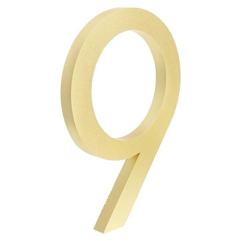 Solid Aluminium Floating House Number | Gold 15cm